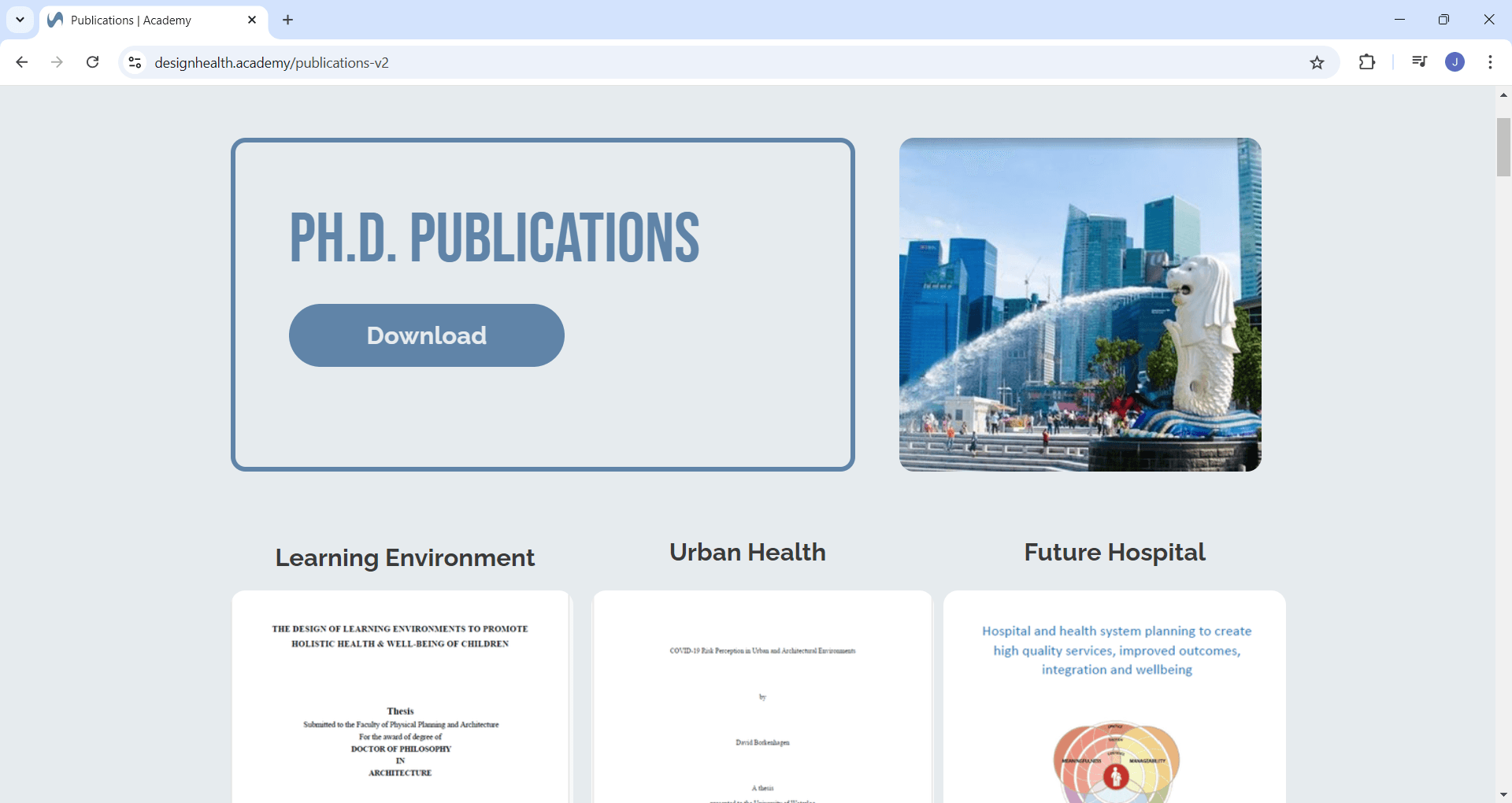 Publications header section