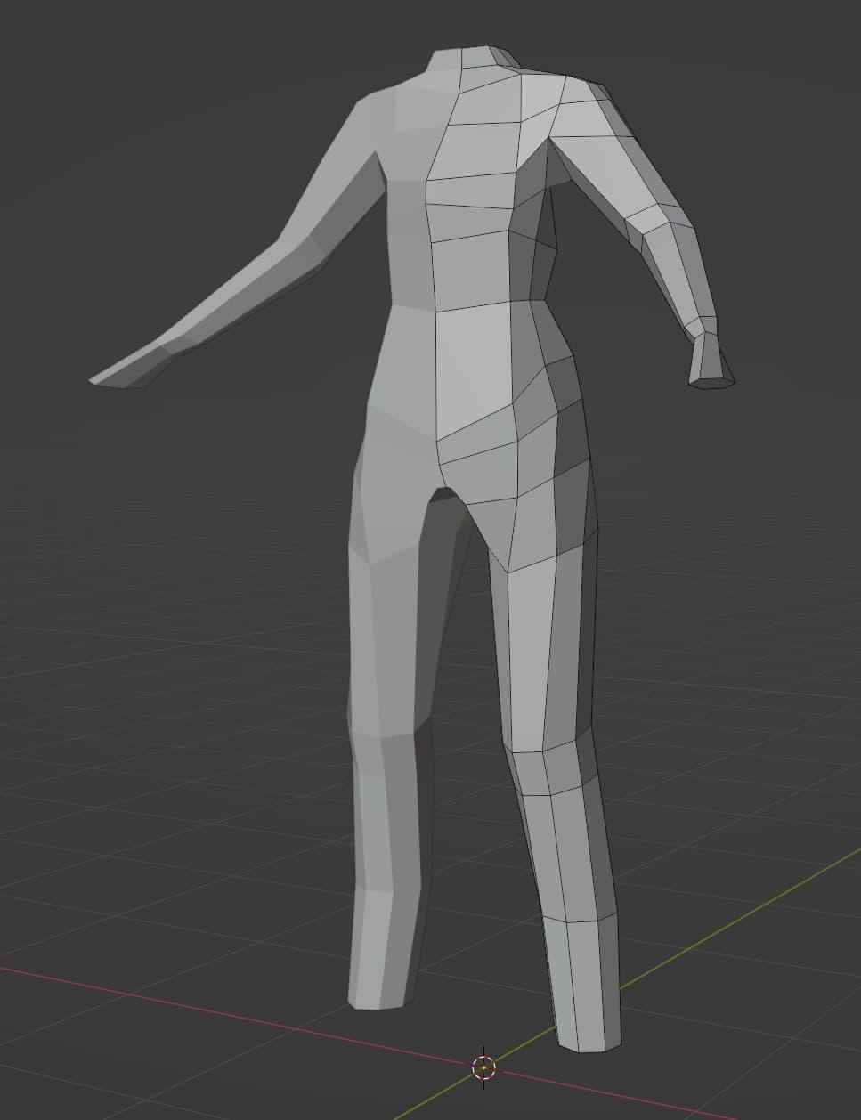 The torso, arms, and legs are now attached into one model