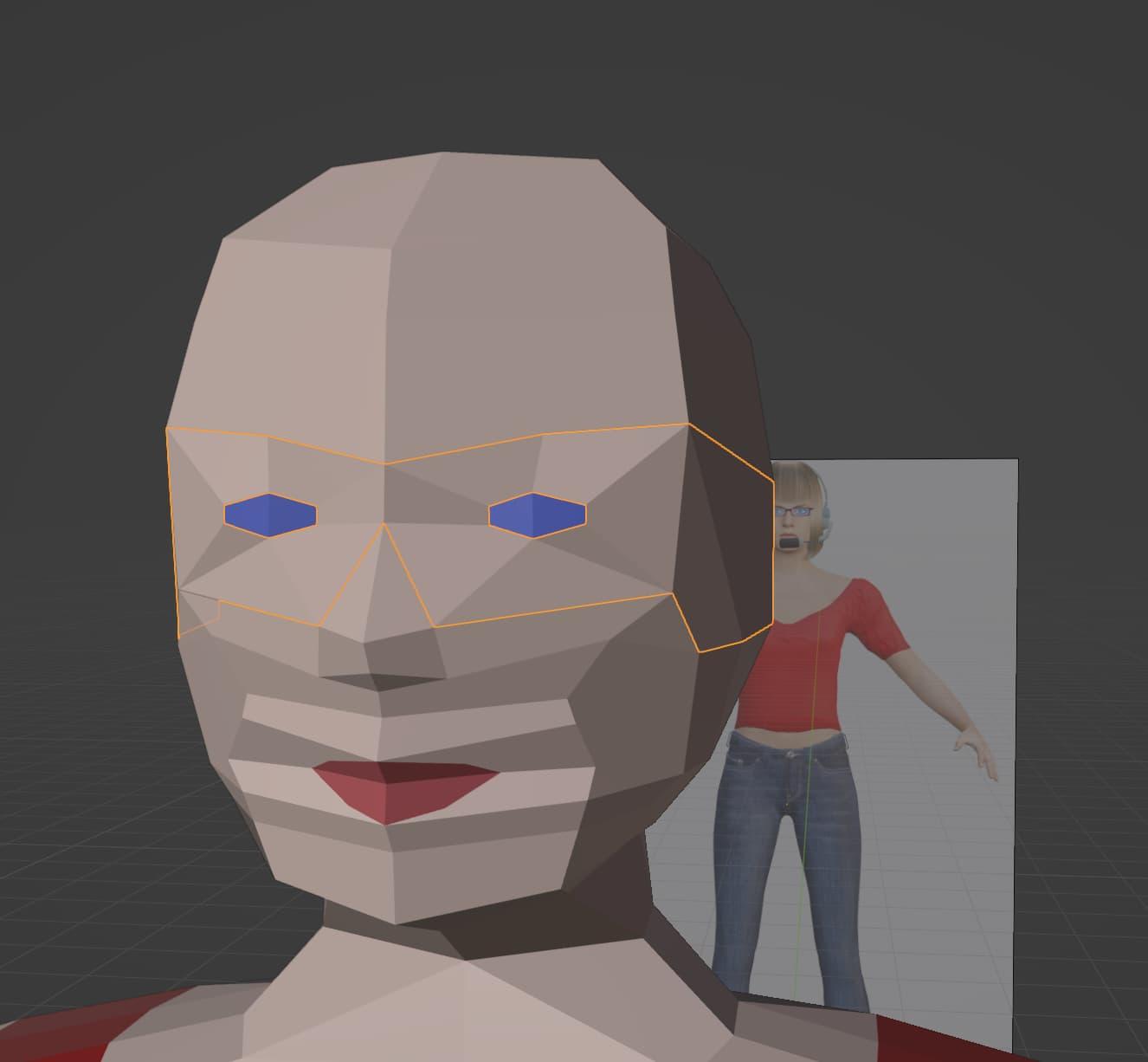 An area around the eyes and sides of the head has been selected