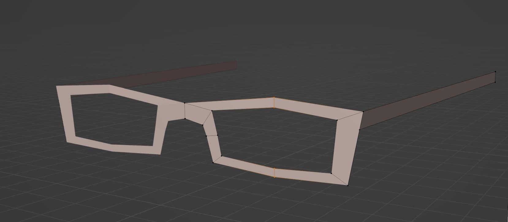 The geometry of the glasses has been fixed and tweaked, and holes have been cut-out where the lenses are presumed to be