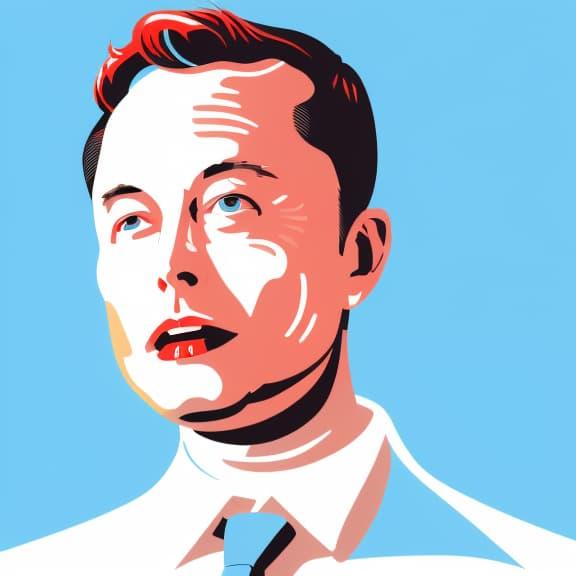 A clip art style image of Elon Musk's head
